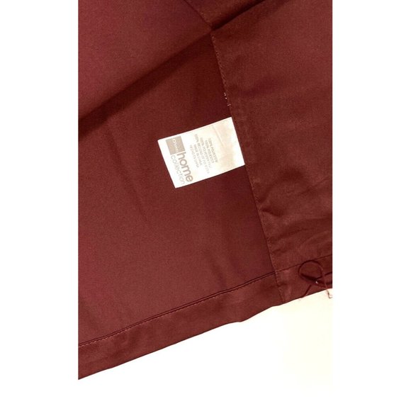 J.C. Penney Designer Satin Valance Short Curtain Burgundy Maroon Red Embroidered - Picture 3 of 6